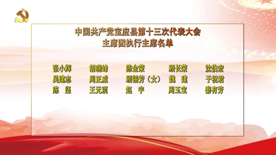 中国共产党宝应县第十三次代表大会若干名单